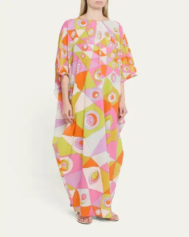 PUCCI Occhi-Print Cotton Muslin Maxi Caftan Dress | Thumbnail 4 PUCCI Occhi-Print Cotton Muslin Maxi Caftan Dress | Thumbnail 4