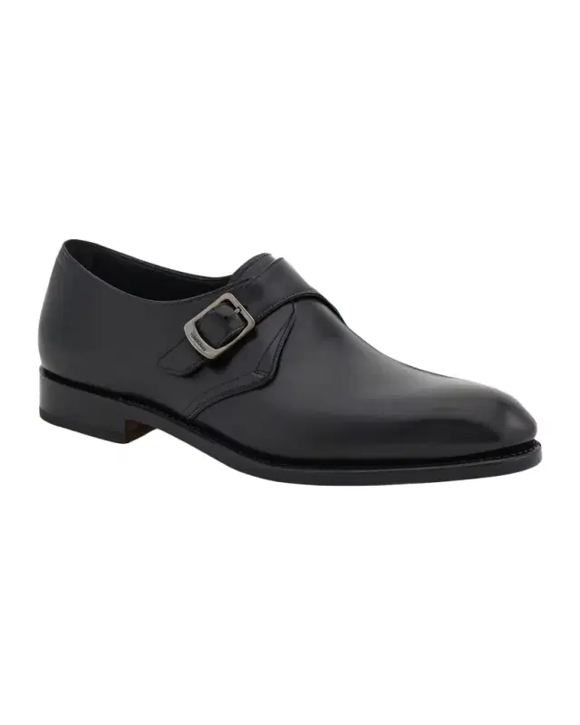 Ferragamo Men 's Sullivan Tramezza Leather Monk-Strap Loafers