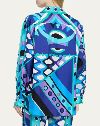 PUCCI Vivara-Print Silk Twill Button-Down Shirt | Thumbnail 3 PUCCI Vivara-Print Silk Twill Button-Down Shirt | Thumbnail 3