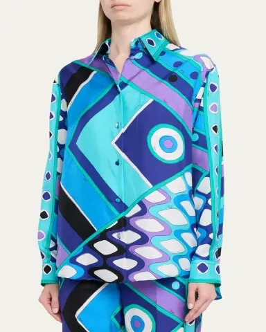 PUCCI Vivara-Print Silk Twill Button-Down Shirt | Thumbnail 4 PUCCI Vivara-Print Silk Twill Button-Down Shirt | Thumbnail 4