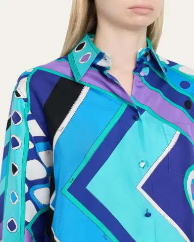 PUCCI Vivara-Print Silk Twill Button-Down Shirt | Thumbnail 5 PUCCI Vivara-Print Silk Twill Button-Down Shirt | Thumbnail 5