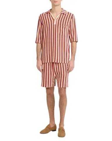 Valentino Garavani Men's Striped Toweling Camp Shirt | Thumbnail 1