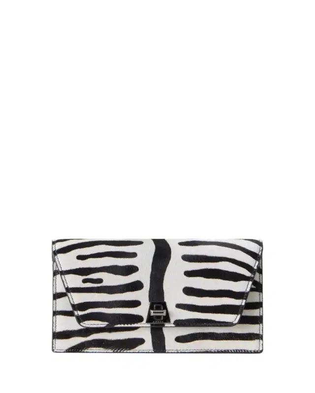 Zebra-Print Calf Hair Clutch Bag