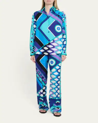 PUCCI Vivara Silk Twill Straight-Leg Pants | Thumbnail 2 PUCCI Vivara Silk Twill Straight-Leg Pants | Thumbnail 2