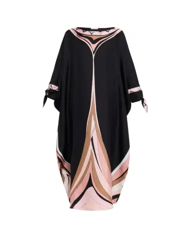 PUCCI Fari-Print Silk Twill Tie-Cuff Caftan Dress | Thumbnail 1