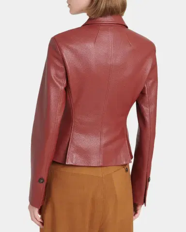 Ferragamo Cervo Single-Breasted Leather Jacket | Thumbnail 3 Ferragamo Cervo Single-Breasted Leather Jacket | Thumbnail 3