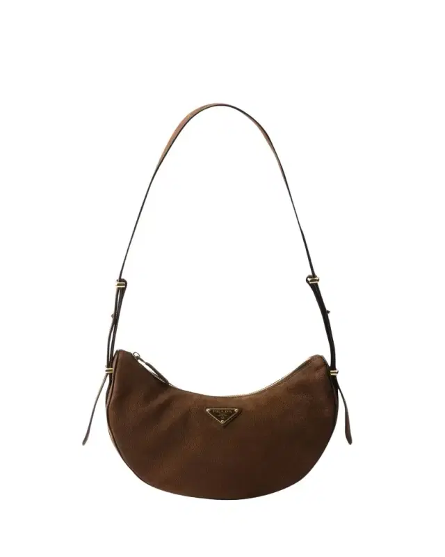 Arque Nubuck Leather Half-Moon Shoulder Bag