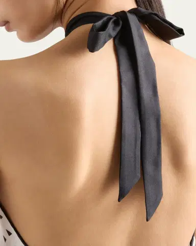Prada Lips-Print Backless Silk Twill Halter Top | Thumbnail 3