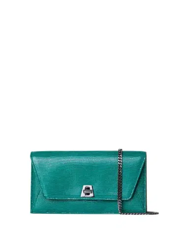 Akris Anouk Lizard-Print Clutch Bag w/ Chain | Thumbnail 1 Akris Anouk Lizard-Print Clutch Bag w/ Chain | Thumbnail 1