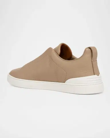 Zegna Men's Deerskin Triple Stitch Sneakers | Thumbnail 2