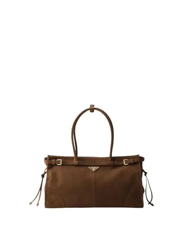 Prada Bonnie Large Nubuck Leather Shoulder Bag