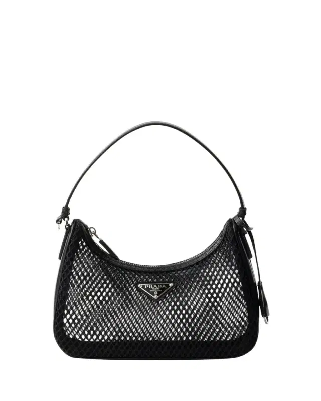 Prada Re-Edition 2005 Leather-Trim Mesh Top-Handle Bag
