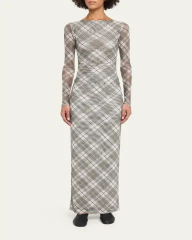 Ronny Kobo Flume Plaid-Print Mesh Top | Thumbnail 2 Ronny Kobo Flume Plaid-Print Mesh Top | Thumbnail 2
