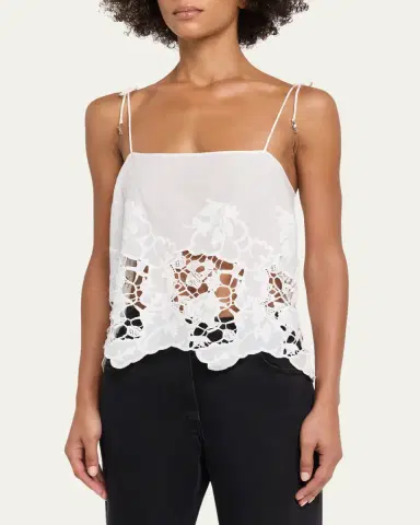 Ronny Kobo Blaire Floral-Embroidered Cotton Top | Thumbnail 4 Ronny Kobo Blaire Floral-Embroidered Cotton Top | Thumbnail 4