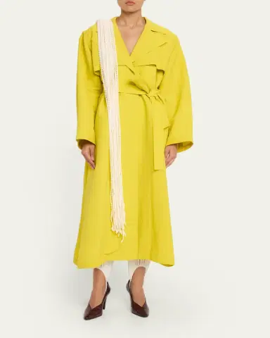 Alaïa Paper Belted Midi Trench Coat | Thumbnail 2 Alaïa Paper Belted Midi Trench Coat | Thumbnail 2