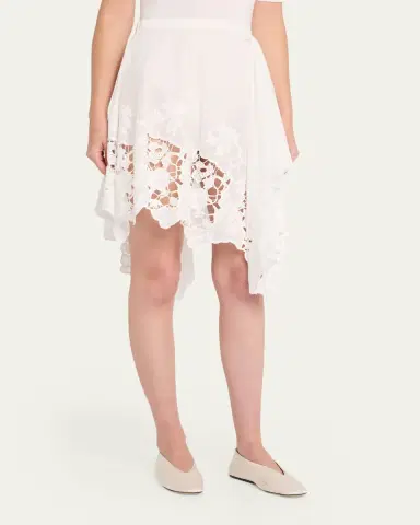 Ronny Kobo Ashley Embroidered Asymmetric Cotton Skirt | Thumbnail 4 Ronny Kobo Ashley Embroidered Asymmetric Cotton Skirt | Thumbnail 4
