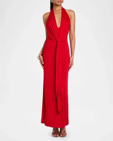 SEROYA Kayla Draped Jersey Maxi Dress | Thumbnail 4 SEROYA Kayla Draped Jersey Maxi Dress | Thumbnail 4