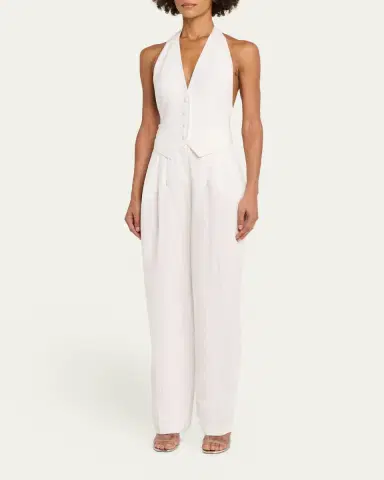 Ronny Kobo Rex Backless Plunging Vest Jumpsuit | Thumbnail 4