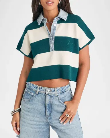 SEROYA Corsa Striped Cotton Top | Thumbnail 4 SEROYA Corsa Striped Cotton Top | Thumbnail 4