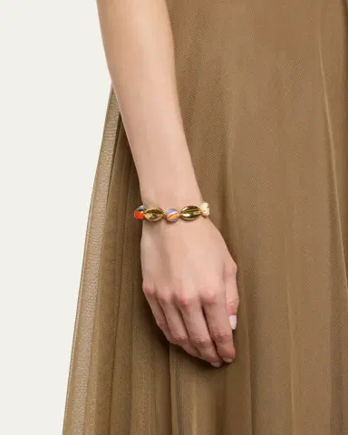 TOHUM Design Concha Large Puka Bracelet, Yellow | Thumbnail 2
