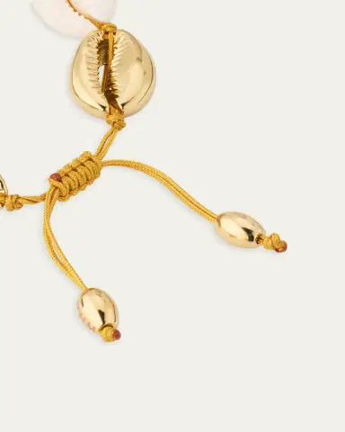 TOHUM Design Concha Large Puka Bracelet, Yellow | Thumbnail 4