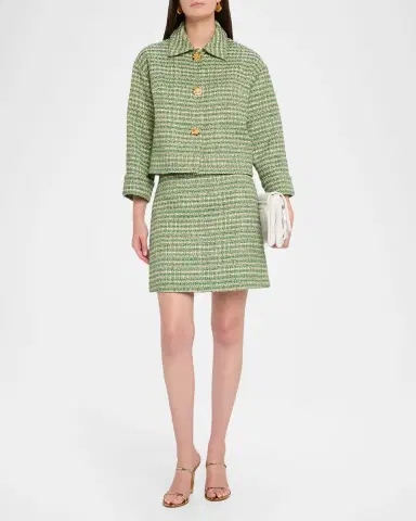 Carolina Herrera Boxy Cotton-Blend Crop Jacket | Thumbnail 2