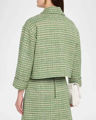 Carolina Herrera Boxy Cotton-Blend Crop Jacket | Thumbnail 3