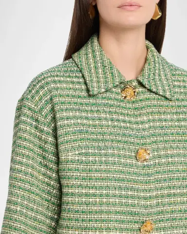 Carolina Herrera Boxy Cotton-Blend Crop Jacket | Thumbnail 5
