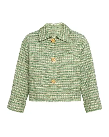 Carolina Herrera Boxy Cotton-Blend Crop Jacket | Thumbnail 1