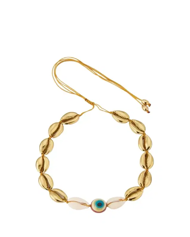 TOHUM Design Concha Large Puka Necklace, Yellow