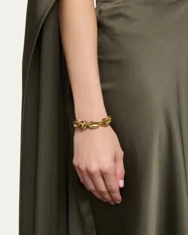 TOHUM Design Concha Large Puka Bracelet, Yellow Gold | Thumbnail 2