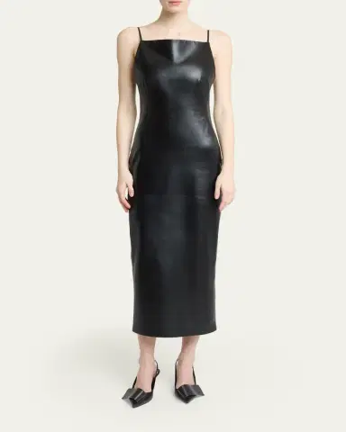 Givenchy Sliced Midi Leather Dress | Thumbnail 2