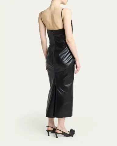 Givenchy Sliced Midi Leather Dress | Thumbnail 3