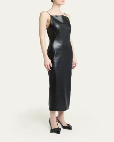 Givenchy Sliced Midi Leather Dress | Thumbnail 4