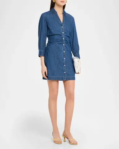 Veronica Beard Maura Denim Mini Dress | Thumbnail 4 Veronica Beard Maura Denim Mini Dress | Thumbnail 4