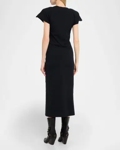 Isabel Marant Nadra Gathered Waist Jersey Midi Dress | Thumbnail 2 Isabel Marant Nadra Gathered Waist Jersey Midi Dress | Thumbnail 2