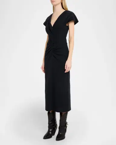 Isabel Marant Nadra Gathered Waist Jersey Midi Dress | Thumbnail 3 Isabel Marant Nadra Gathered Waist Jersey Midi Dress | Thumbnail 3