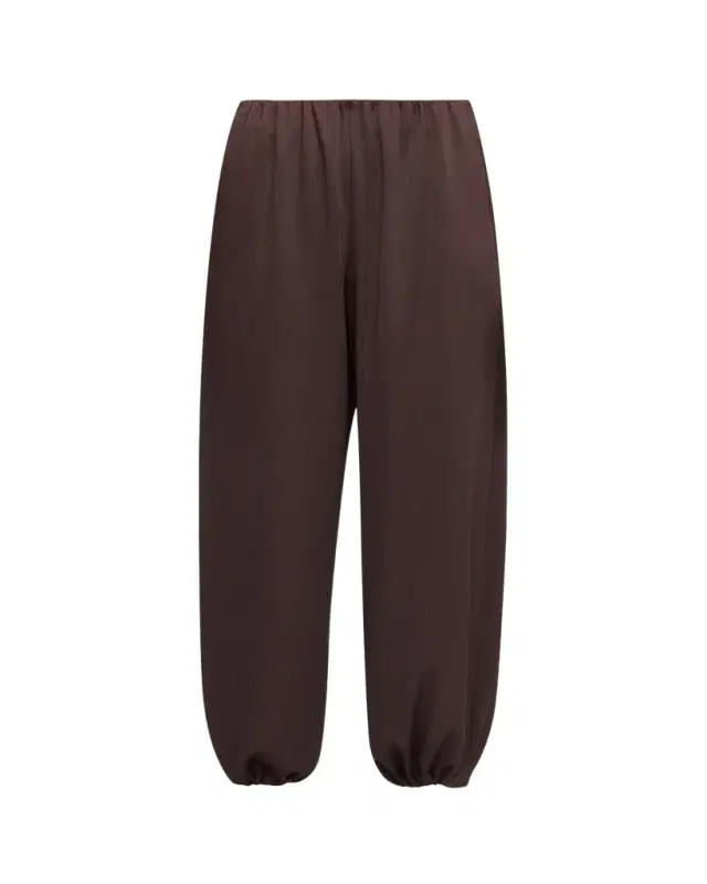 Vince Mid-Rise Plissé Satin Bubble Pants