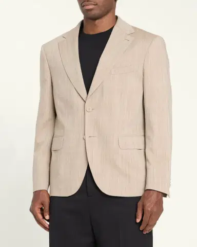 OFFICINE GÉNÉRALE Men's Arthus Heathered Wool Single-Breasted Sport Coat | Thumbnail 4