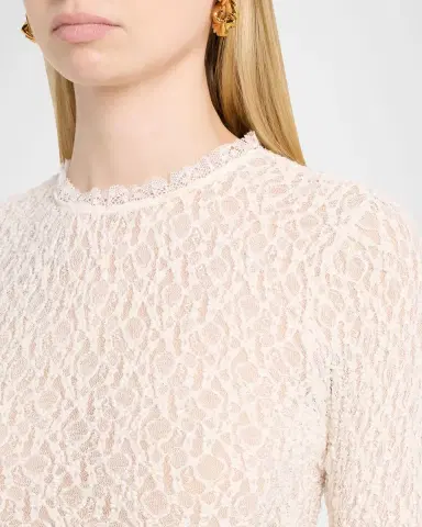 Isabel Marant Brany Stretch Lace Long-Sleeve Top | Thumbnail 4 Isabel Marant Brany Stretch Lace Long-Sleeve Top | Thumbnail 4