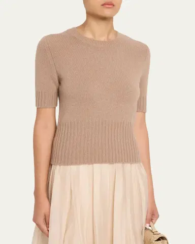 Vince Wool & Cashmere Short-Sleeve Sweater | Thumbnail 4