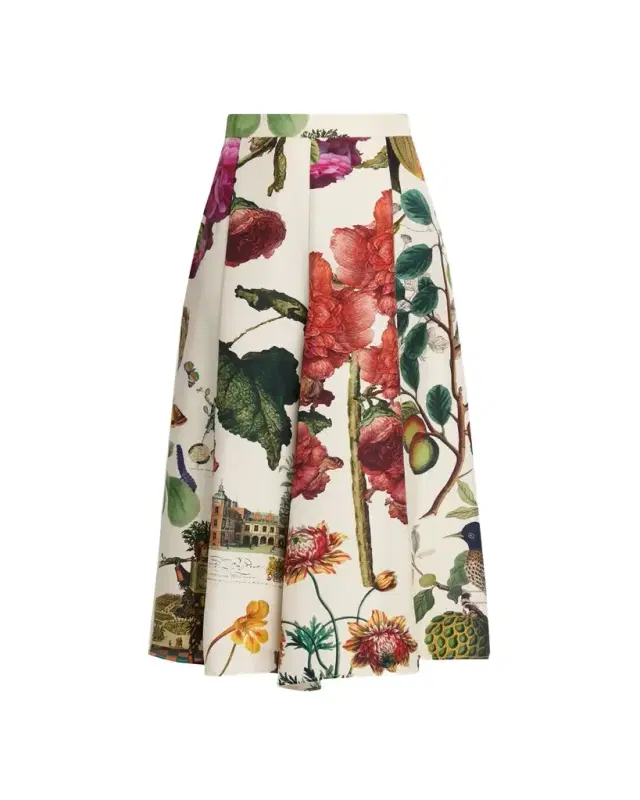 Hollyhock Silk Midi Tulip Skirt