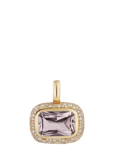 Mason and Books 14K Jumbo Floret Pendant with East-West Rose de France and Diamonds | Thumbnail 3
