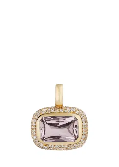 Mason and Books 14K Jumbo Floret Pendant with East-West Rose de France and Diamonds | Thumbnail 1