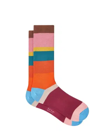 Paul Smith Men's Color-Block Stripe Crew Socks | Thumbnail 1 Paul Smith Men's Color-Block Stripe Crew Socks | Thumbnail 1
