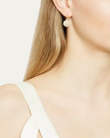 Paul Morelli 18K Yellow Gold Diamond Confetti Wire Earrings | Thumbnail 2