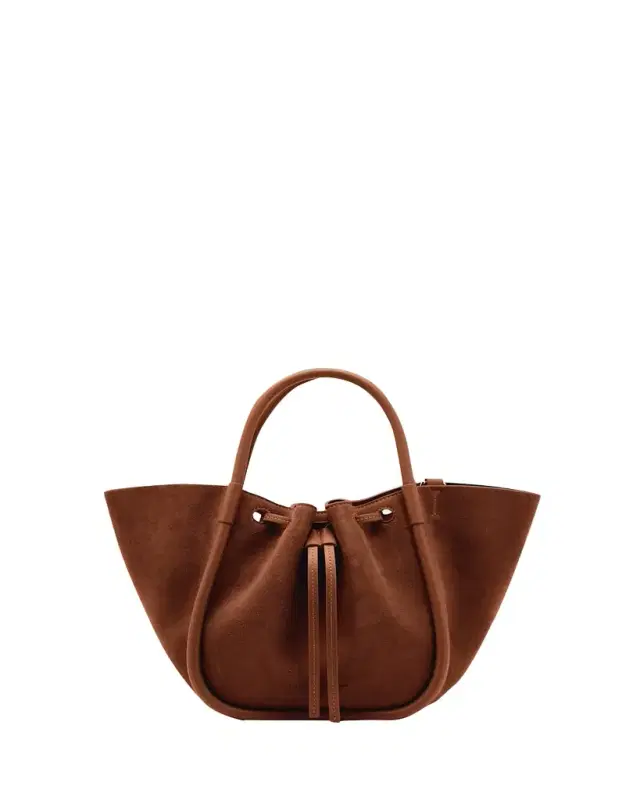 Proenza Schouler Small Ruched Suede and Leather Tote Bag