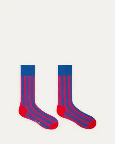 Paul Smith Men's Owen Contrast-Stripe Crew Socks | Thumbnail 2 Paul Smith Men's Owen Contrast-Stripe Crew Socks | Thumbnail 2