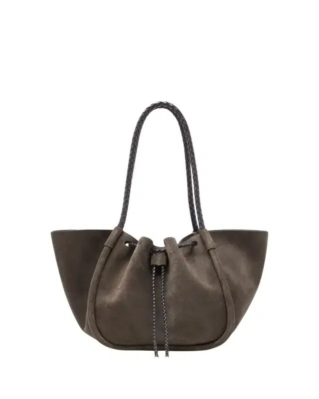 Large Ruched Suede Tote Bag
