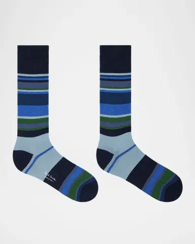 Paul Smith Men's Ozzy Multi-Stripe Crew Socks | Thumbnail 2